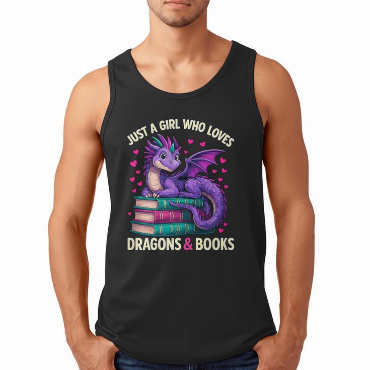 Just a Girl Who Loves Dragons And Books Reading Men Tank Top