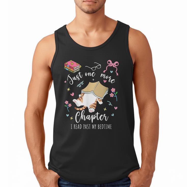 Just One More Chapter I Read Past My Bedtime Cat Book Lover Men Tank Top