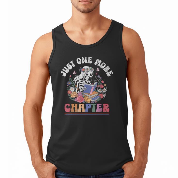 Just One More Chapter Skeleton Reading Book Bookworm Reader Men Tank Top