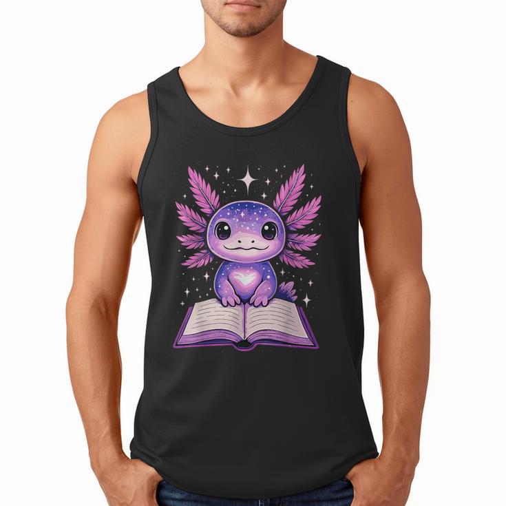Kawaii Axolotl Cute Axolotls Reading Book Men Tank Top