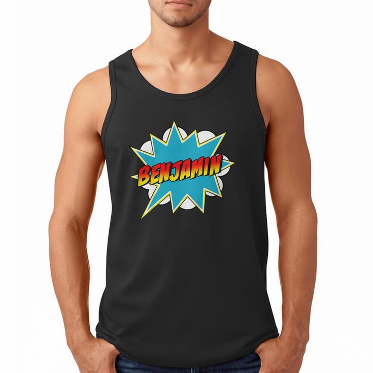 Kids Boys Benjamin Name Personalized Superhero Comic Book Men Tank Top