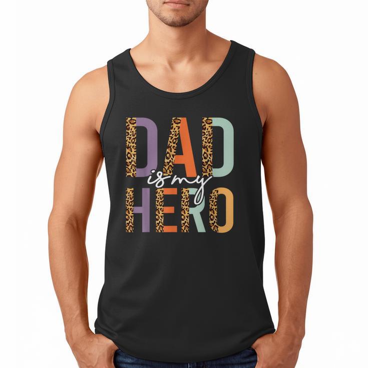Kids Fathers Day Shirt For Son Daughter My Dad Is My Hero Men Tank Top