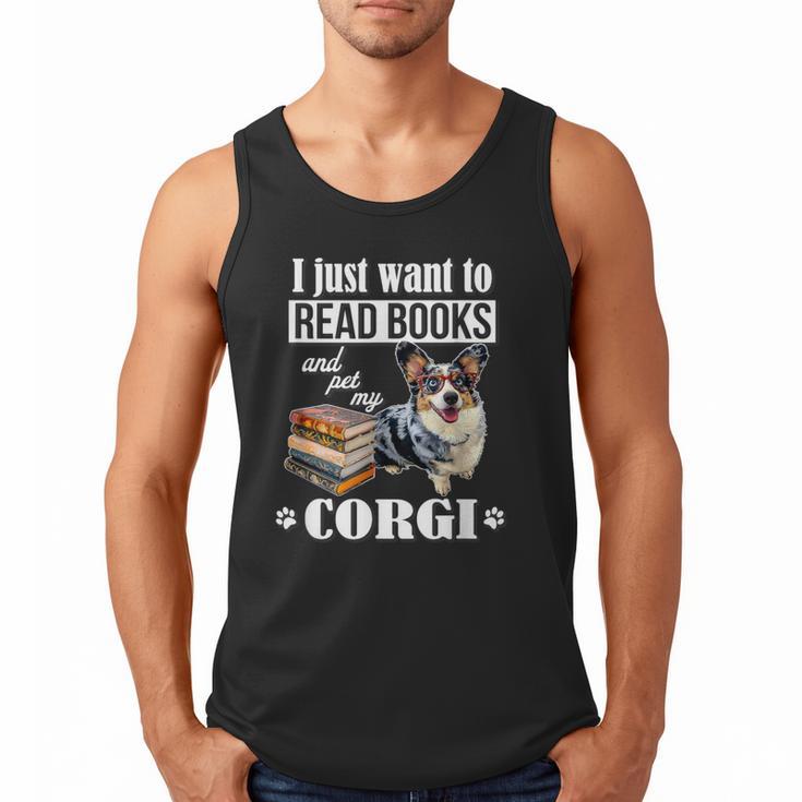 Kids Read Books & Pet My Blue Merle Corgi Lover Men Tank Top