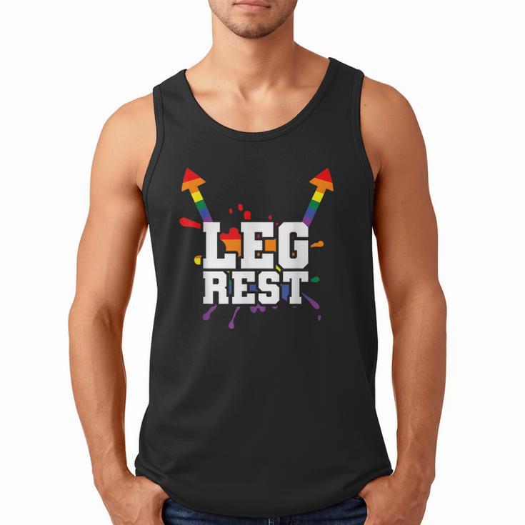 Leg Rest Naughty Dad Joke Vagitarian Lesbian Men Tank Top