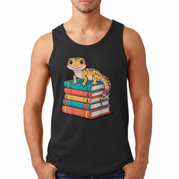 Leopard Gecko Book Lover Reading Men Tank Top