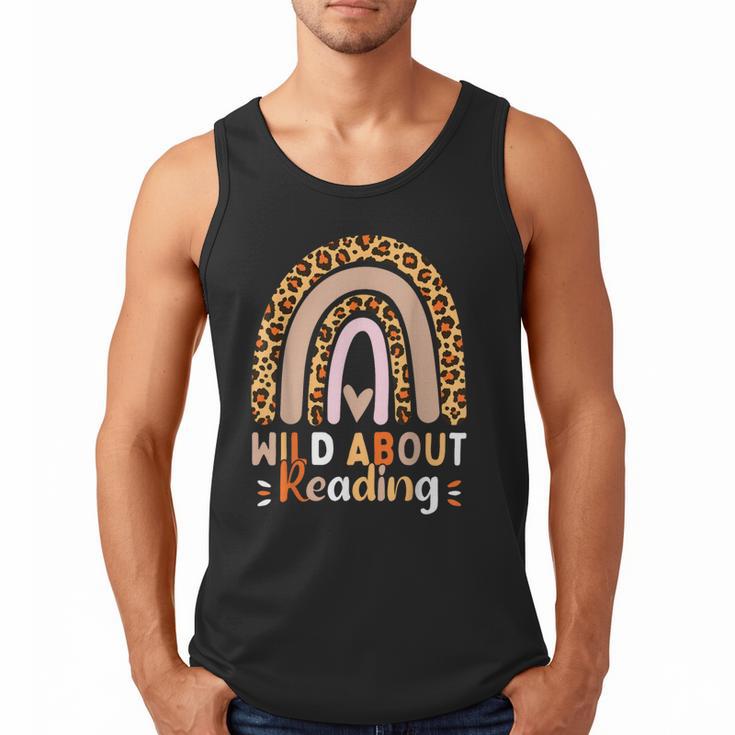 Leopard Teacher Wild About Reading Books Reader Librarian Men Tank Top