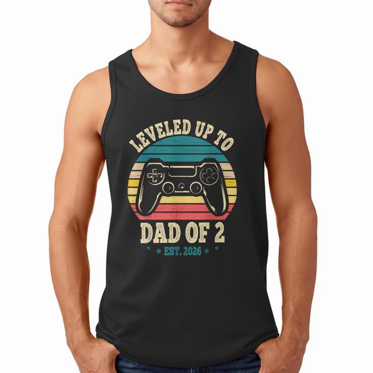 I Leveled Up To Dad Of 2 2026 Promoted To Dad Of Two Kids Men Tank Top