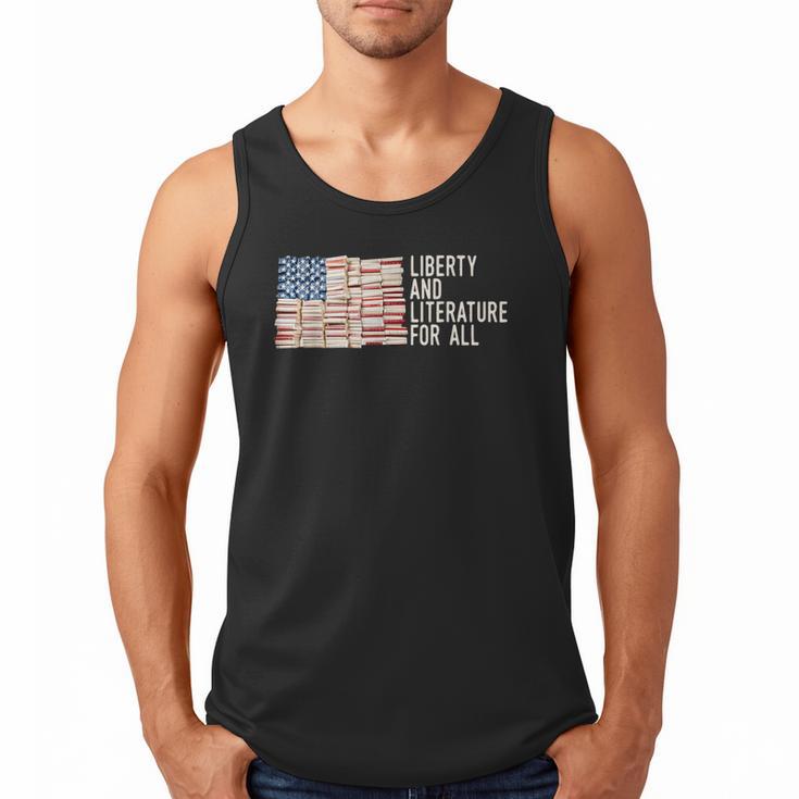 Liberty And Literature For All Reading USA Book Lover Men Tank Top