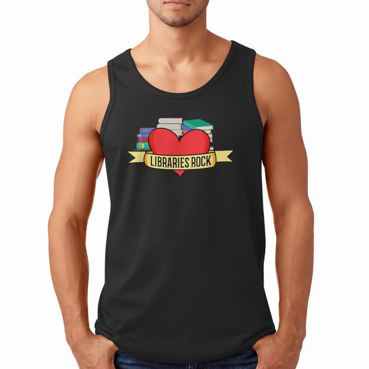 Librarian Library Assistant Libraries Rock Book Lover Men Tank Top