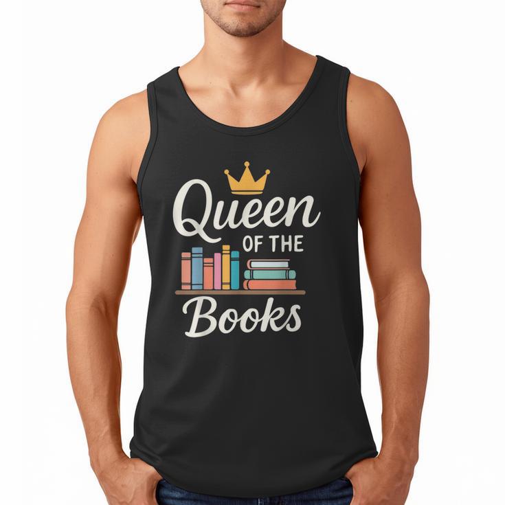 Librarian Queen Of The Books Book Reading Library Men Tank Top