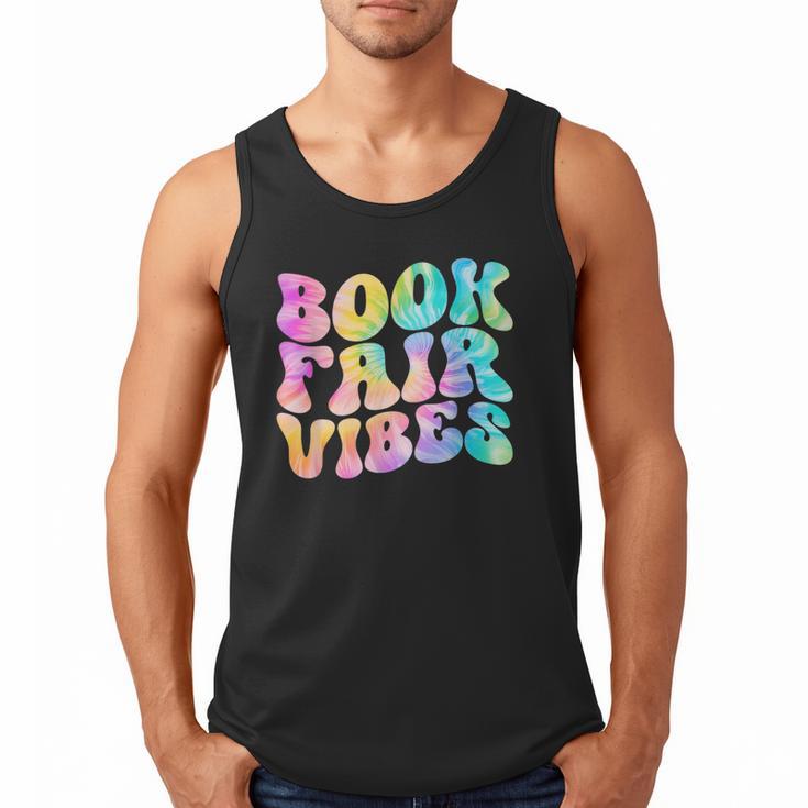 Library Book Fair Vibe Tie Dye School Reading Nostalgic Men Tank Top