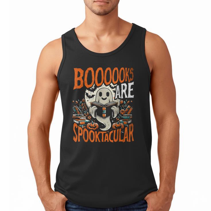 Library Halloween Book Lover Ghost With Books Men Tank Top Library Halloween Book Lover Ghost With Books Men Tank Top