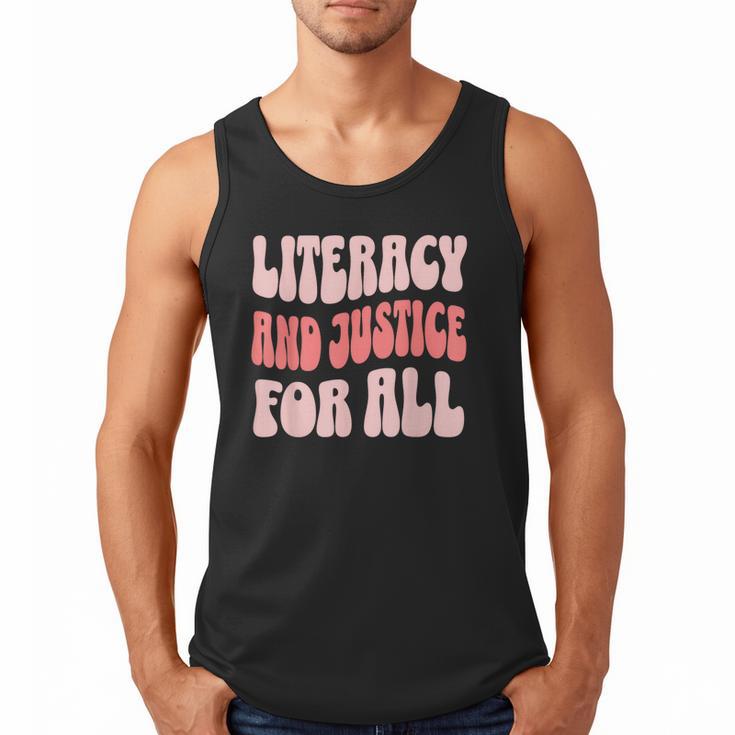 Literacy And Justice For All Book Lover Men Tank Top
