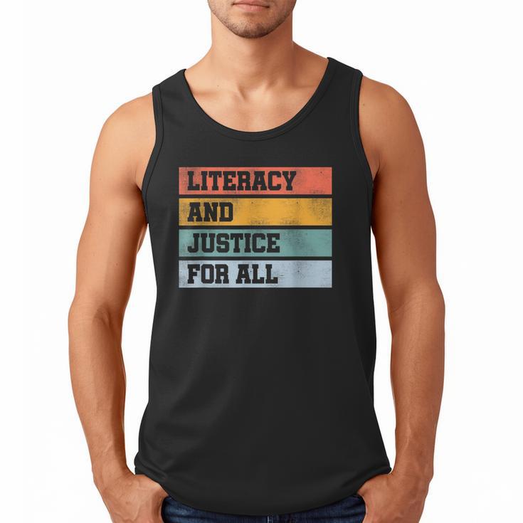 Literacy And Justice For All Stop Book Banning Banned Books Men Tank Top