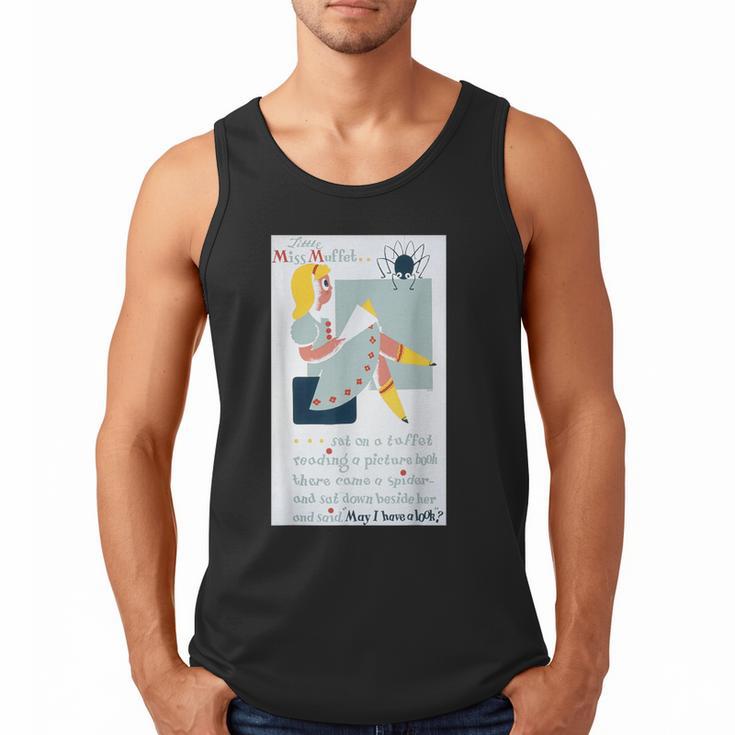 Little Miss Muffet Reading a Picture Book Men Tank Top