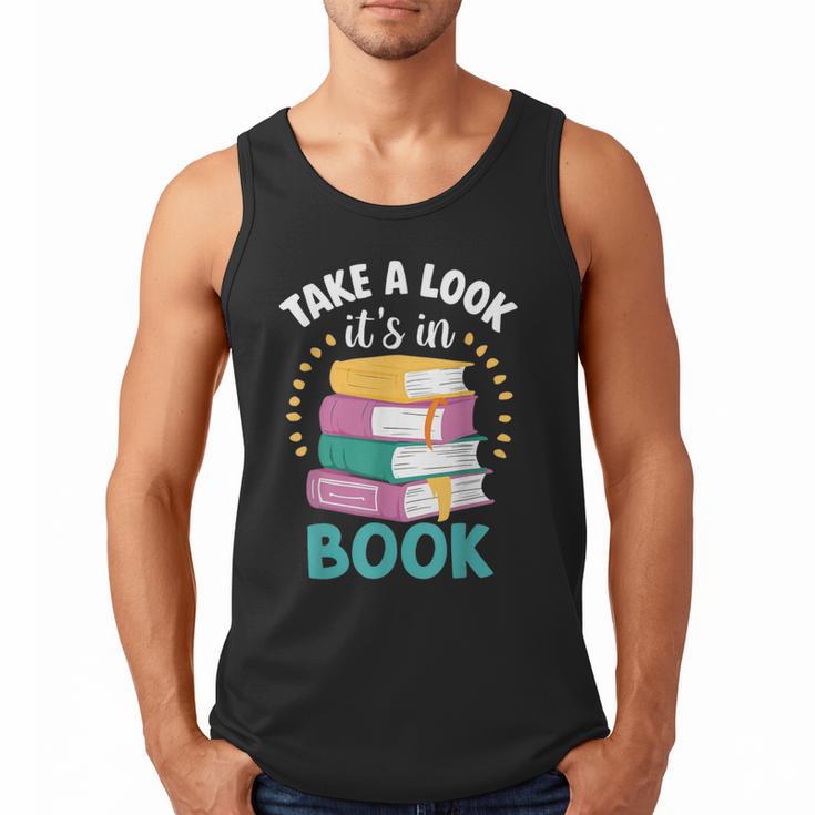Take a Look It's In a Book Teacher Reading Apparel Men Tank Top