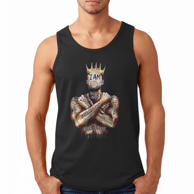 I Am Man King Powerful Dad Afro Melanin Black History Men Tank Top