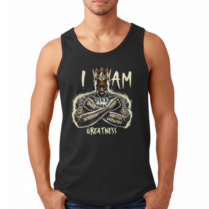 I Am Man King Powerful Dad Afro Melanin Men Tank Top