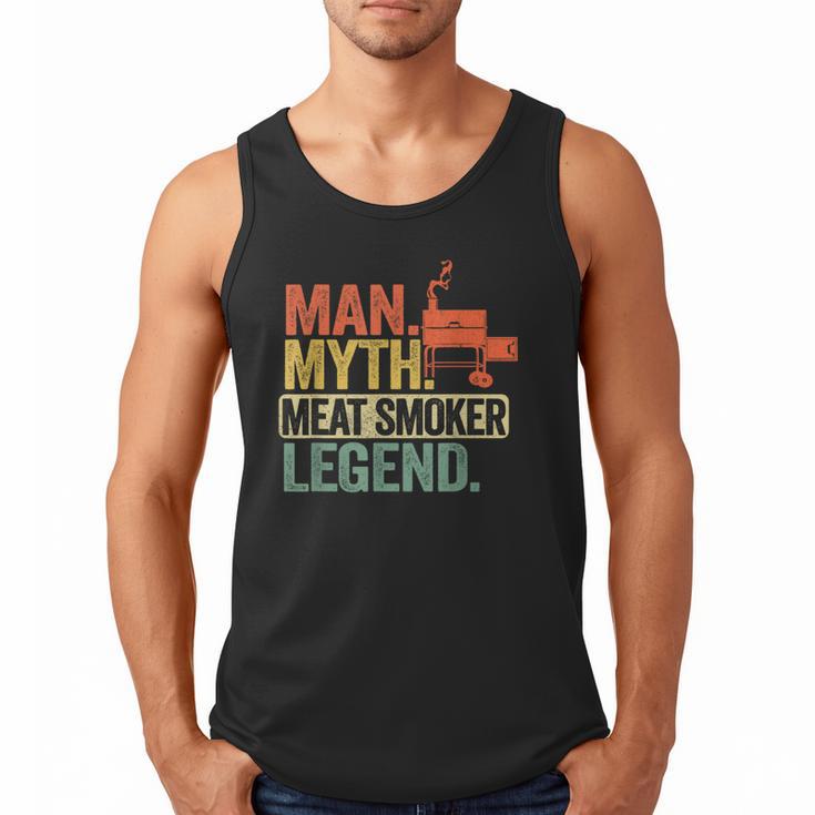 Man Myth Meat Smoker Legend Dad Grillfather BBQ Meat Smoking Men Tank Top