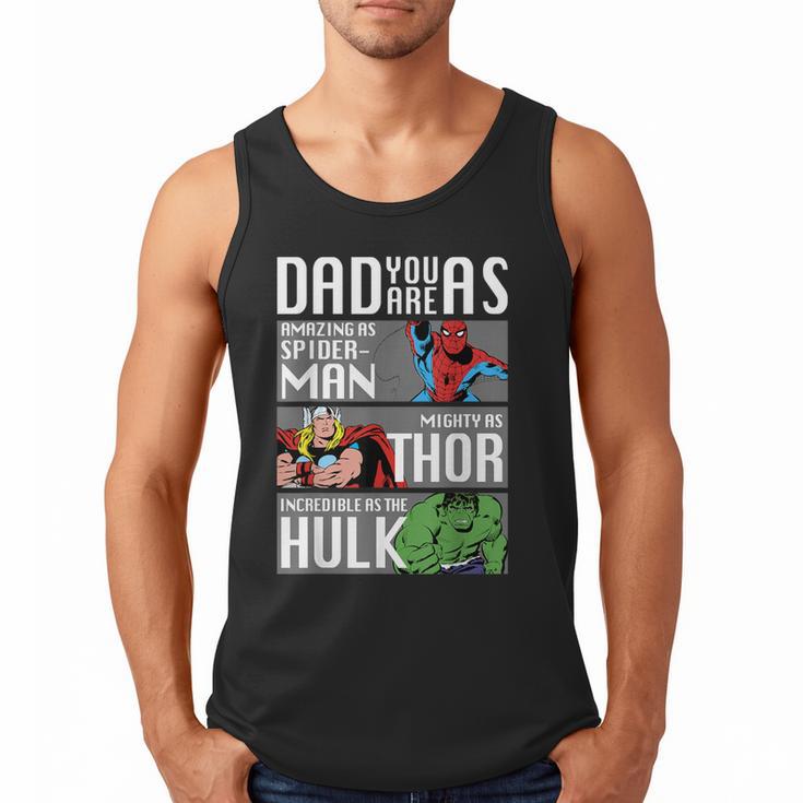 Marvel Father's Day Spider-Man Thor Hulk Dad Attributes Men Tank Top