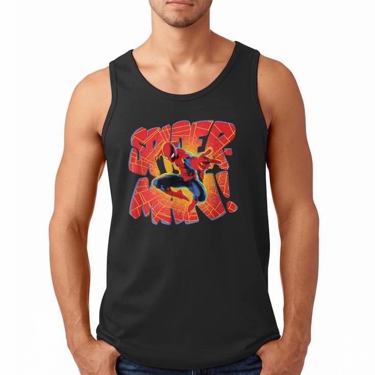 Marvel Spider-Man Peter Parker Comic Book Letter Logo Men Tank Top