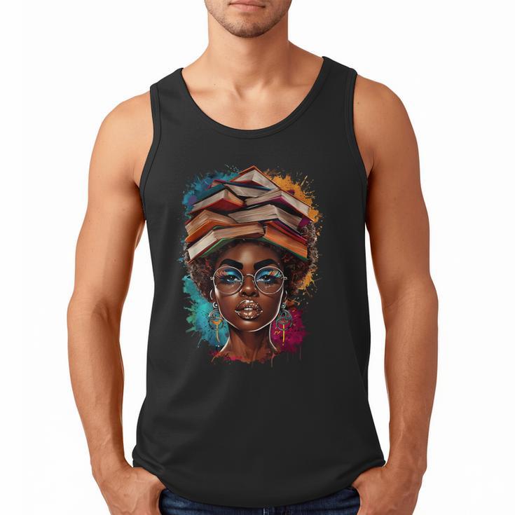Melanin Girl Afro Book Lover Librarian Teacher Student Men Tank Top