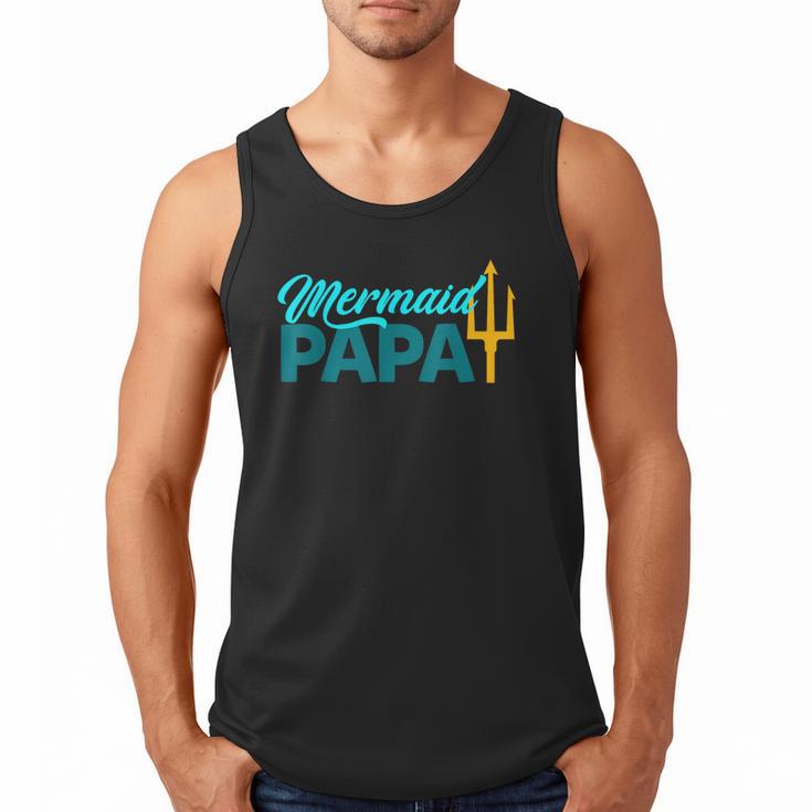 Mermaid Dad Mermaid Papa Grandpa Security Party Small Men Tank Top