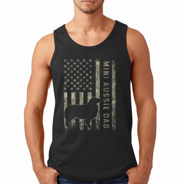 Mini Aussie Dad Australian Shepherd Dog Camo USA Flag Men Tank Top