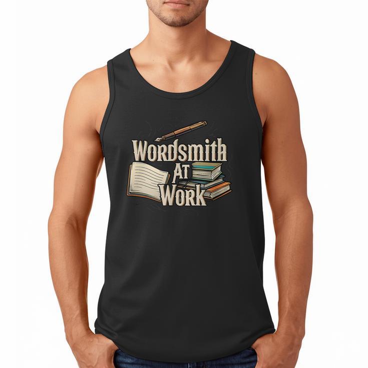 Wordsmith At Work Vintage Writer & Author Pen Book Lover Men Tank Top