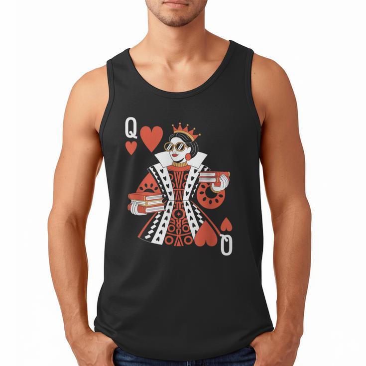 Modern Queen Of Hearts Book Lover Reading Novels Romantasy Men Tank Top