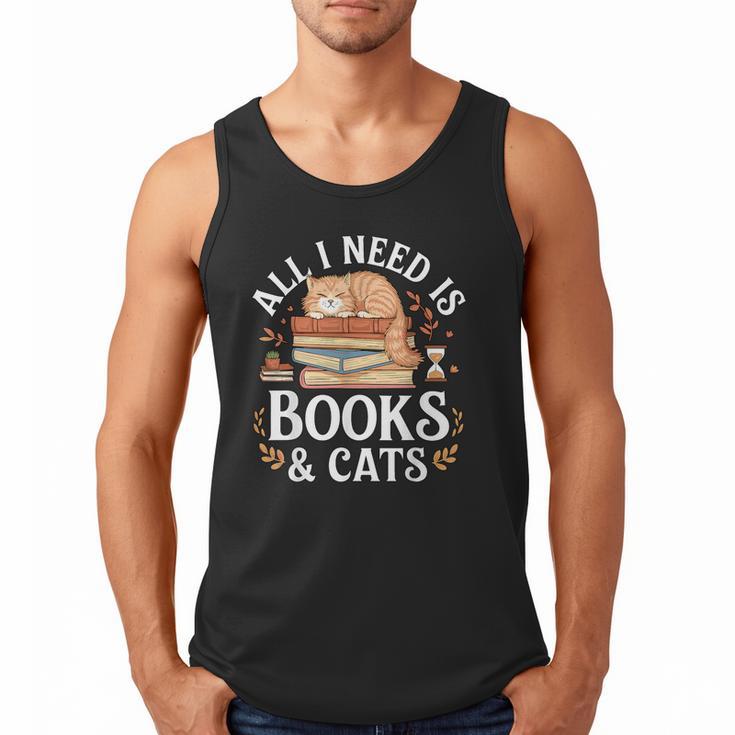 All I Need Is Books And Cats Reading Men Tank Top