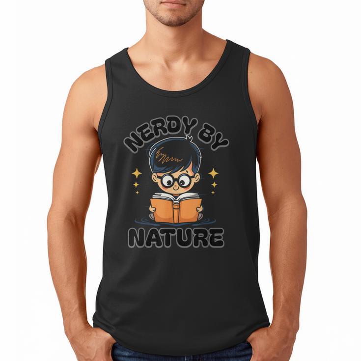 Nerdy By Nature Chibi Cute Book Lover Men Tank Top