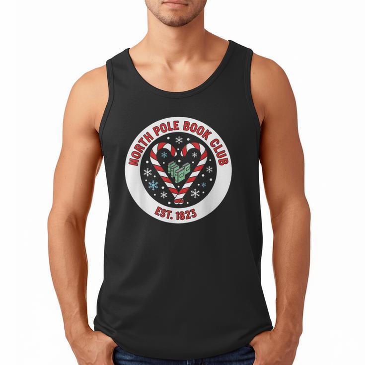 North Pole Book Club Shirt Candy Cane Christmas Men Tank Top
