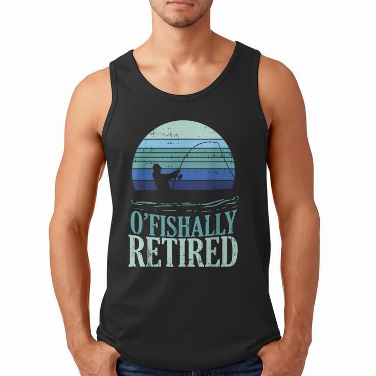 Ofishally Retired Fishing Retro Retirement Dad Men Men Tank Top
