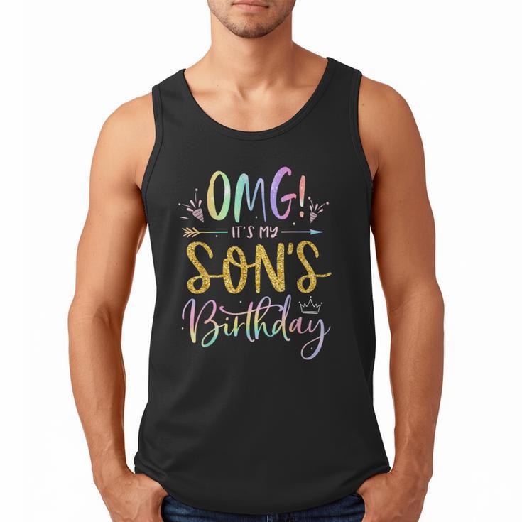 OMG It's My Son's Birthday Happy Bday Tie Dye Mom Dad Men Tank Top