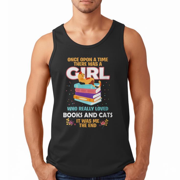Once Upon A Time There Was A Girl Who Loves Books And Cats Men Tank Top