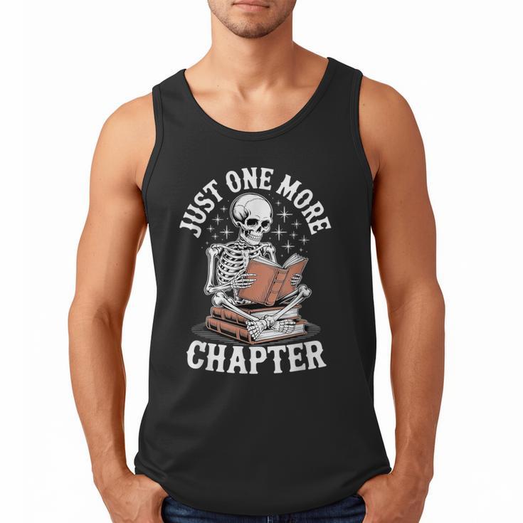 One More Chapter Skeleton Reading Books Lovers Readers Men Tank Top