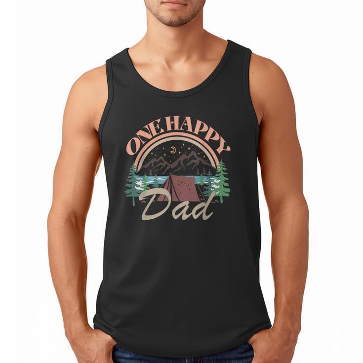One Happy Dad First Birthday Camping Matching Family Party Men Tank Top