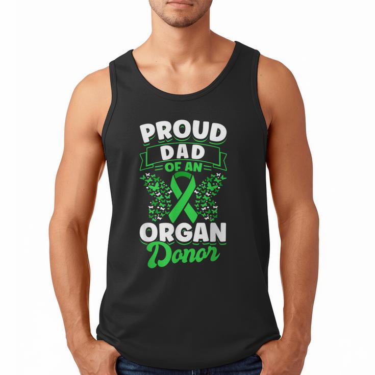 Organ Donation Green Ribbon Proud Dad Of An Organ Donor Men Tank Top