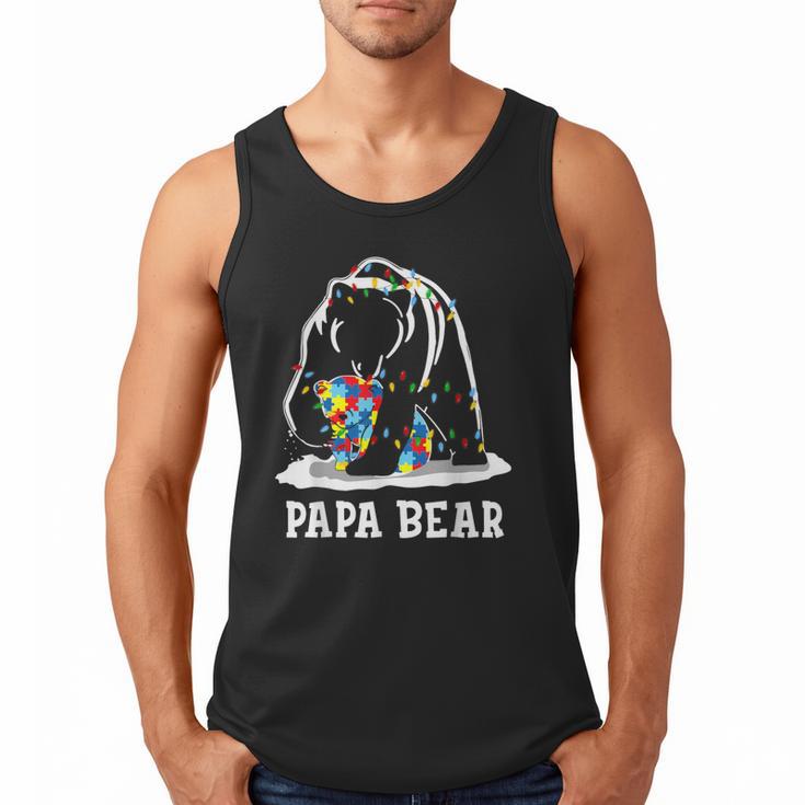 Papa Bear Autism Awareness Autism Matching Family Dad Men Tank Top
