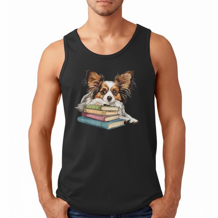 Papillon Books Reading Dog Breed Graphic For Men Women Kids Men Tank Top
