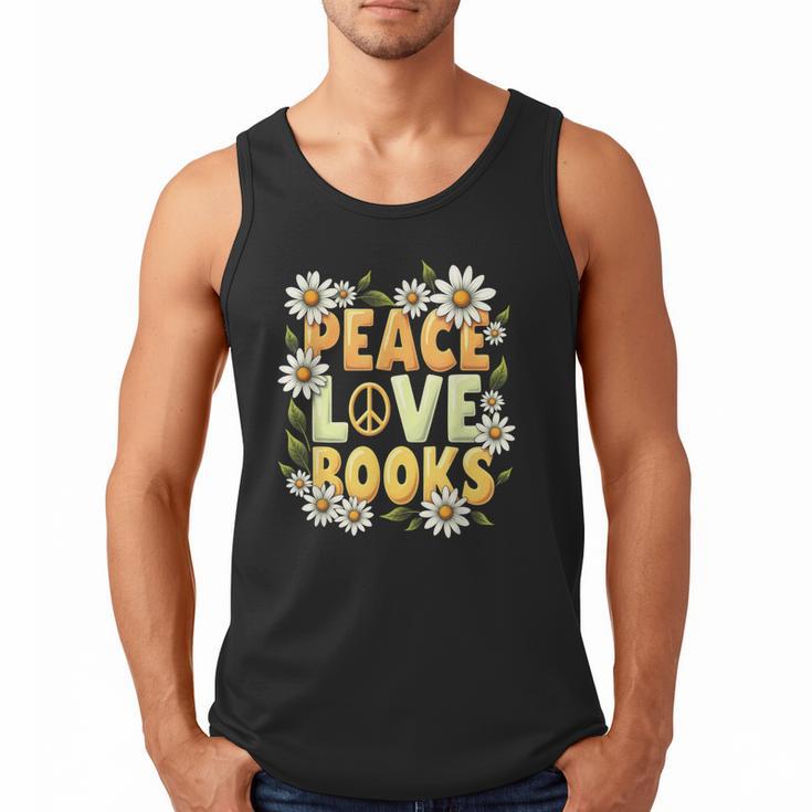 Peace Love Books Librarian Teacher Life Book Library Men Tank Top
