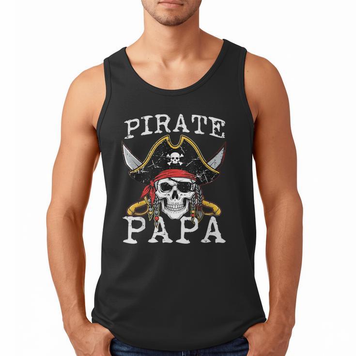 Pirate Papa Skull Family Matching Costume Dad Grandpa Men Men Tank Top