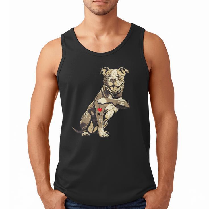 Pitbull I Love Dad Pit Bull Terrier Pettie Dog Owner Father Men Tank Top