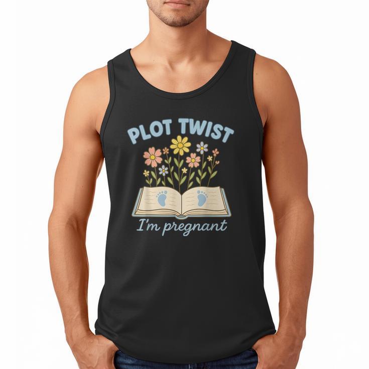Plot Twist I'm Pregnant Literary Pregnancy Announcement Book Men Tank Top