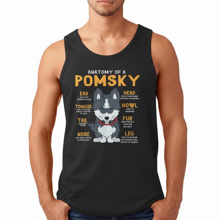 Pomsky Anatomy Dog Mom Dad Men Tank Top
