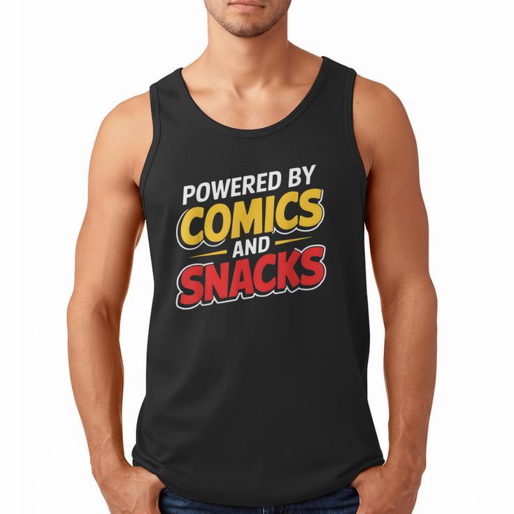 Powered By Comics And Snacks Comic Book Lover Men Tank Top