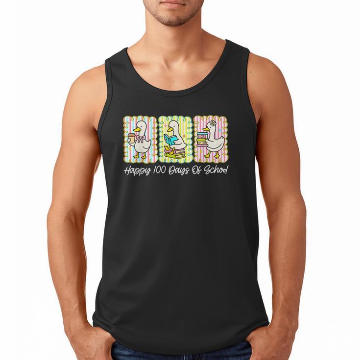 Preppy 100 Days Of School Goose Coffee Books Teacher Life Men Tank Top