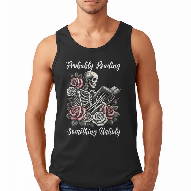 Probably Reading Something Unholy Book Lovers Men Tank Top