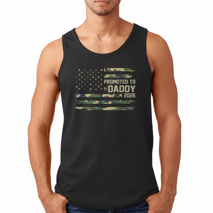 Promoted To Daddy Est 2026 Camo USA Flag New Dad 2026 Men Tank Top